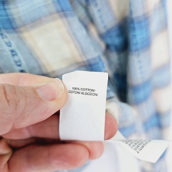 Lucky Brand Women's Western Button Up Short Blue L - Picture 5 of 6